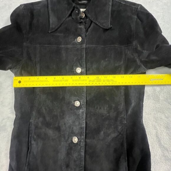 bp Black Suede Button-Front Blazer Jacket - Picture 8 of 12